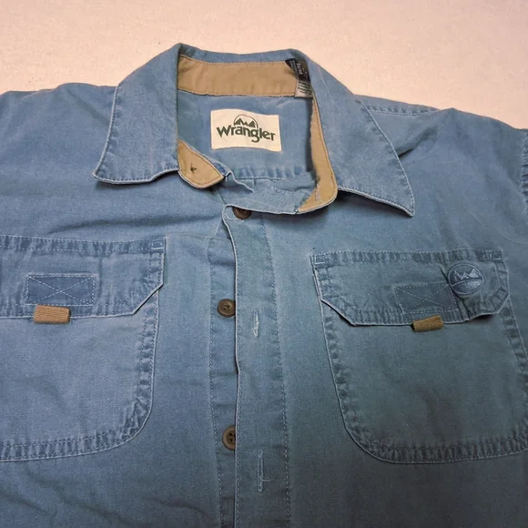 Wrangler Men's Denim Blue Casual Shirt - Picture 7 of 11